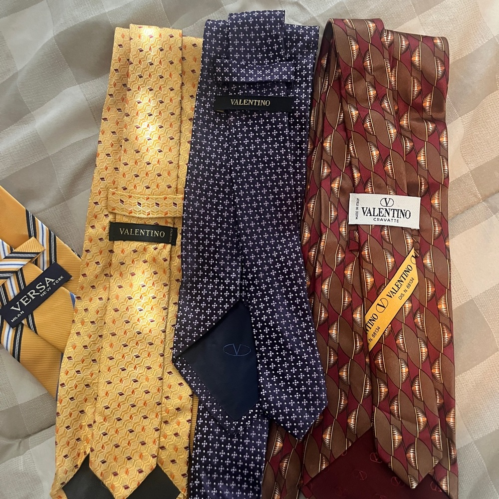 Valentino Men's Ties - Yellow, Blue, Red